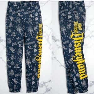 Disneyland attractions Mens XXL Blue Jogger Sweatpants Pockets Tapered Adult